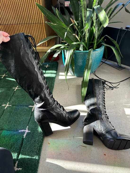 Frye Shoes - Frye x Anna Sui Collab Parker Tall Leather Lace Up Boots  8